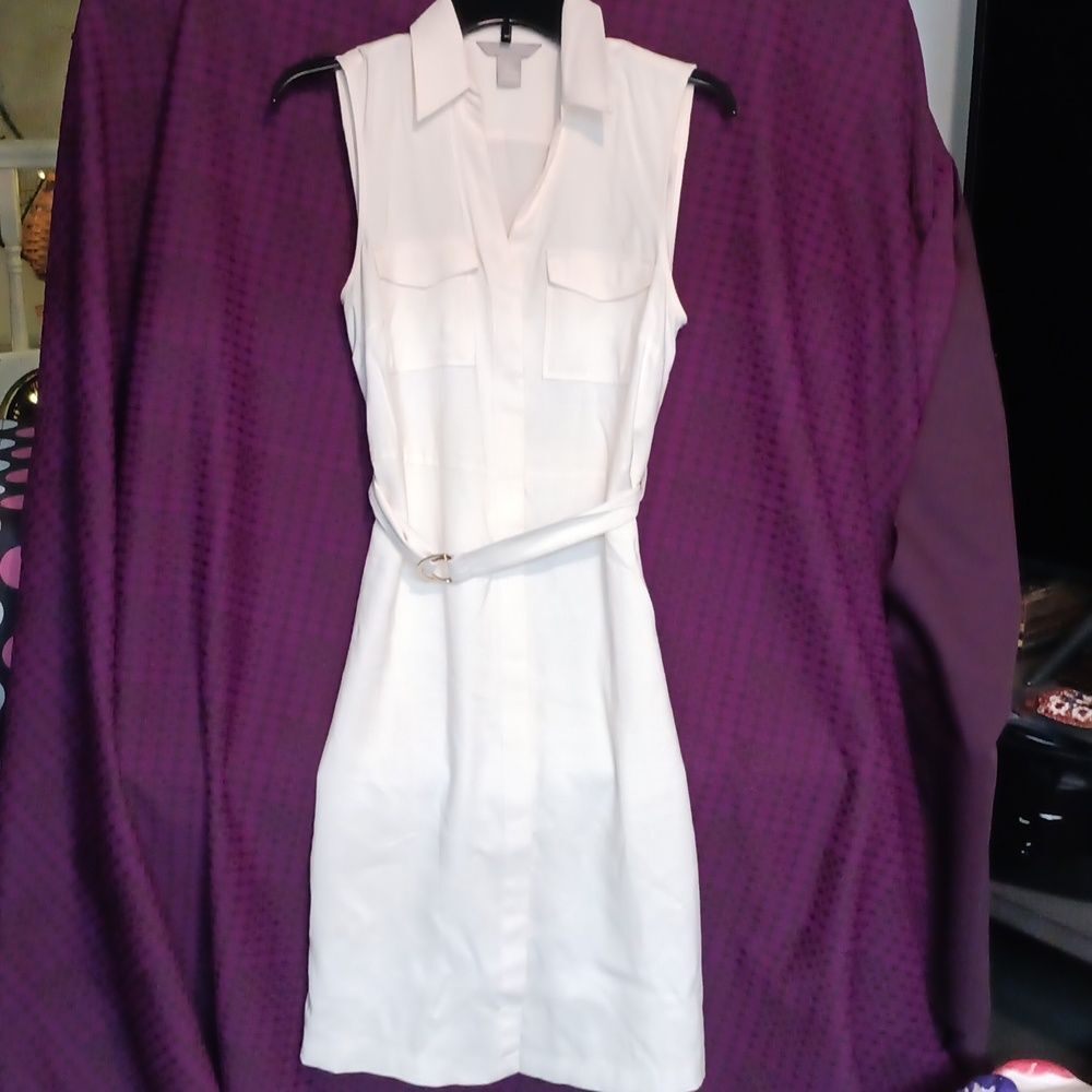 🤠H&M Sleeveless Button Up Belted Dress Like New Size 6